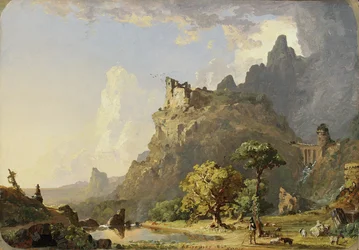 Paysage italien près de Rome : Étude pour un ruisseau de montagne, 1847